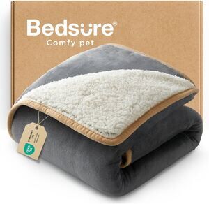Bedsure Dual-Sided Sherpa & Microfleece Dog Bed Mat / Furniture Protector